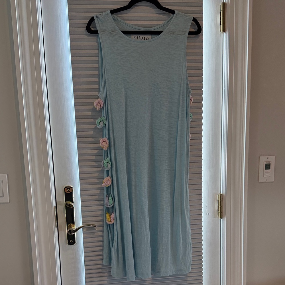 Pitusa open-sided knot cover up dress. Midi length. Petite size.